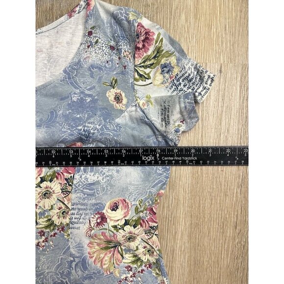 Romantic Y2K Dress Floral Large Blue Button Front Grunge Midi Cottagecore LOT - Picture 14 of 16